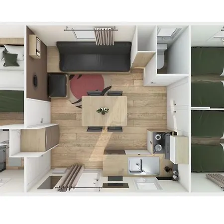 Campingplatz Mobil-home Pour 7 Avec Terrasse Et Equipements - Api-1-52-492 Les Achards (Vendee)